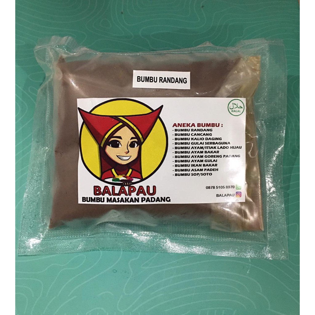 Bumbu RENDANG - BALAPAU ; Bumbu Masakan ASLI PADANG MINANGKABAU; Bumbu Instan