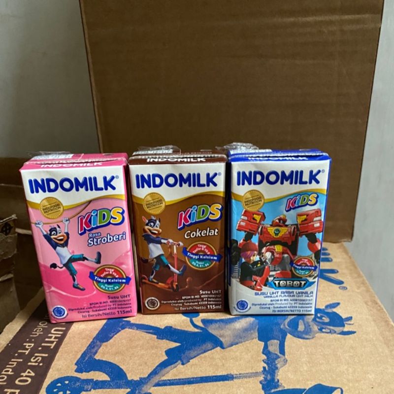 

INDOMILK Kids/CLEVO/DANCOW/FRISIAN FLAG/MILO/ULTRA MIMI/CIMORY Susu Kotak 3000an