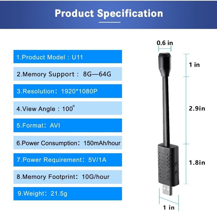 KAMERA PENGINTAI MINI WIFI CAMERA CCTV MINI KECIL TERSEMBUNYI USB SPY CAM HIDDEN CAMERA PENGINTIP HD