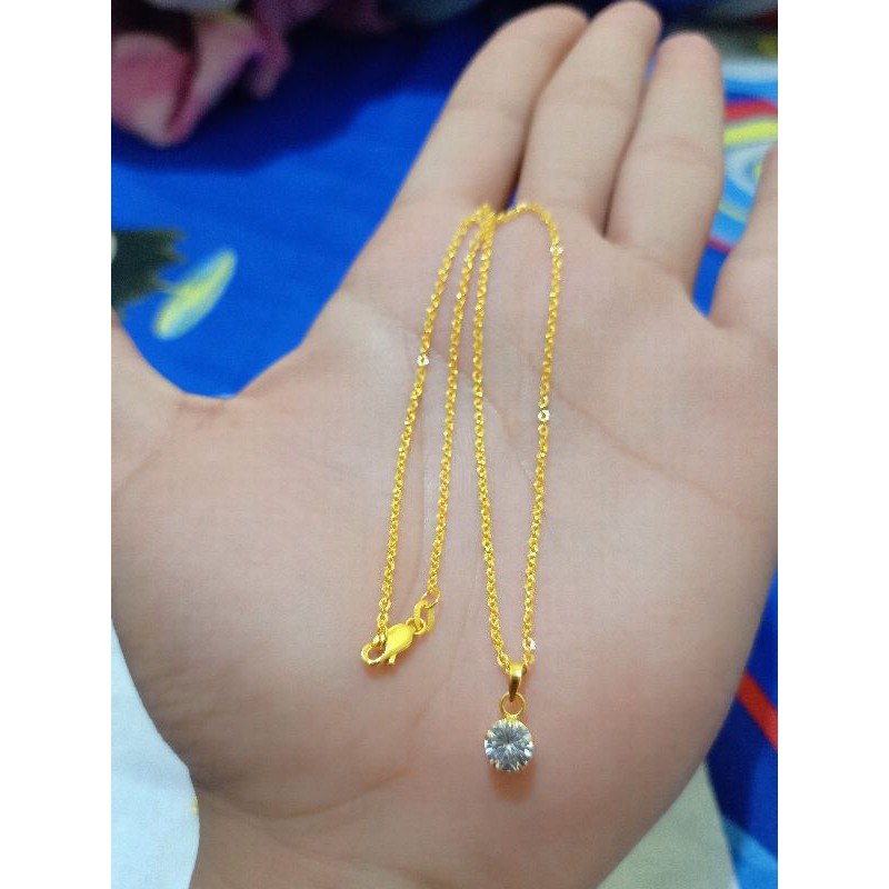 KALUNG ANAK NORI MESIN + LIONTIN PERAK 925 LAPIS MAS 24K