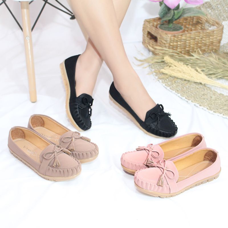 Mym2m Yolanda Sepatu Flat Wanita Balet Flatshoes Sol karet