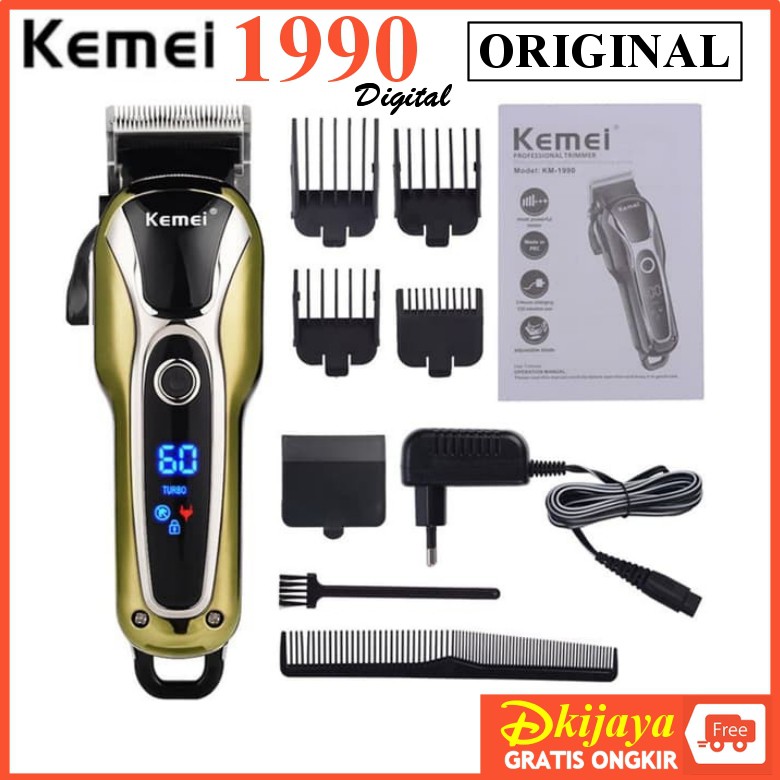 KEMEI KM 1990 Alat Cukur Rambut Turbo Hair Clipper Cordless KM-1990 KM1990 Original