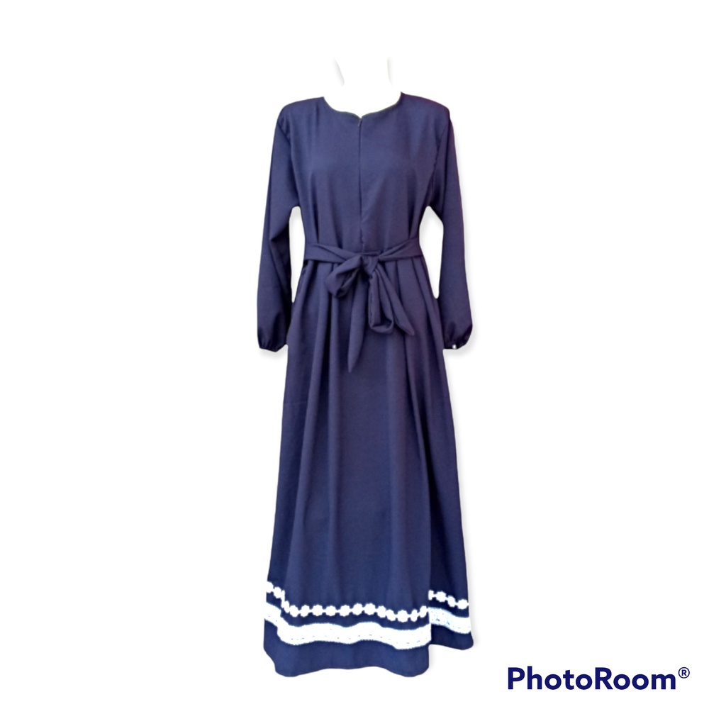 Gamis Polos Dress Muslim Polos Pakaian Muslim Wanita Simple Premium Berkualitas Gamis Musim Renda Ba