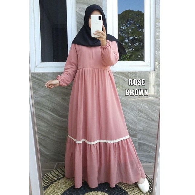 Gamis Ceruty Babydoll Full Furing List Renda/ Gamis Ceruty Babydoll Terbaru nuha