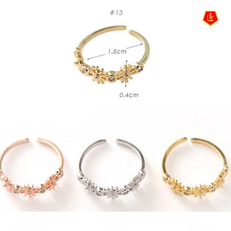 [Ready Stock]Simple Elegant Golden Flower Ring