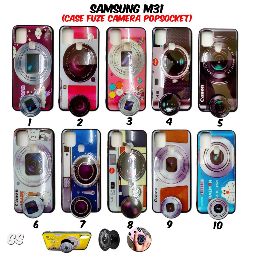 Casing SAMSUNG M31 Case Fuze Casing Camera FREE Popsocket Karakter Lucu