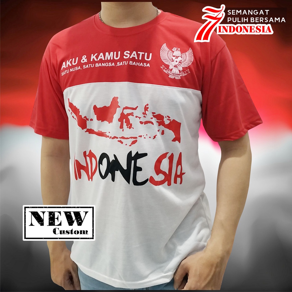 Jual KAOS MERAH PUTIH 17 AGUSTUS th 77 / kaos 17 agustus Terbaru/kaos