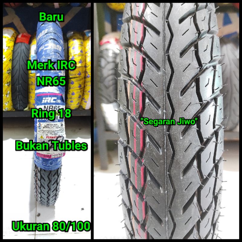 Ban motor ring 18 ukuran 80/100 merk IRC NR65 Ban depan yamaha scorpio Bukan tubles