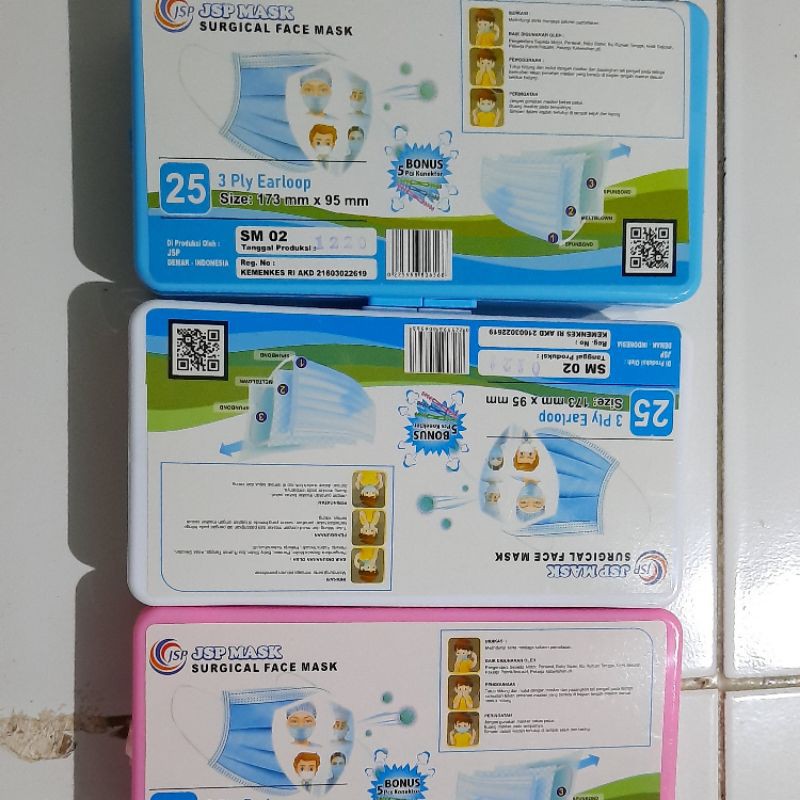 [BONUS 5 CONNECTOR] JSP Mask Surgical Face Mask isi 25 pcs - Masker Medis 3 ply - Masker 3 ply