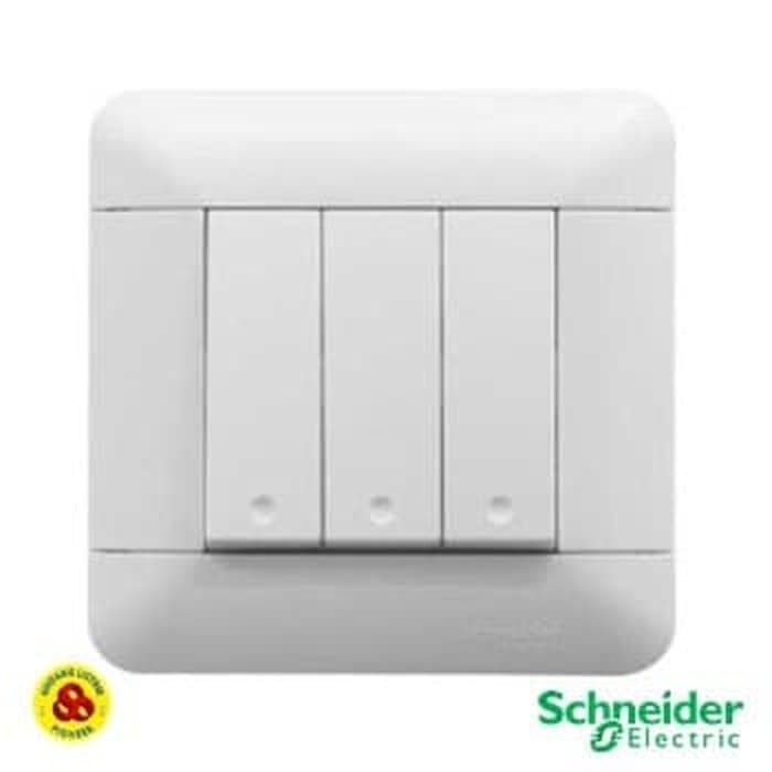 Schneider Paket Grosir Switch 3G 1W Arcato Saklar Triple 3 Gang 1 Way