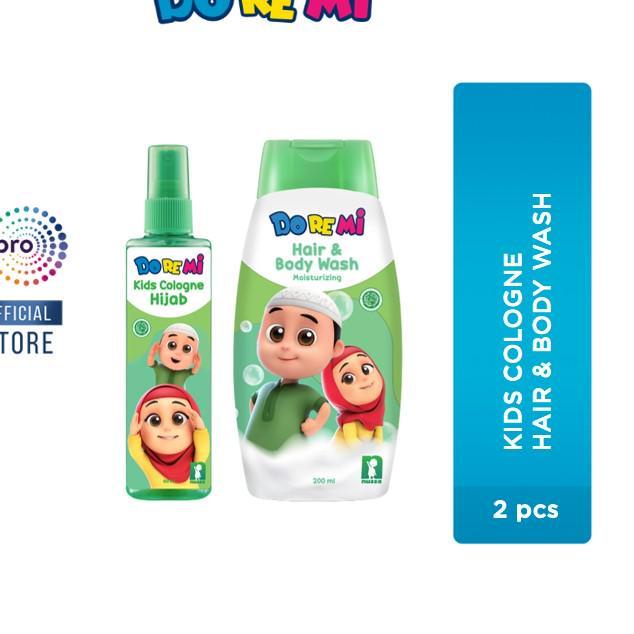 Best - Doremi Nussa Hair & Body Wash Moisturizing 200ml + Doremi Nussa Kids Cologne Hijab 100ml