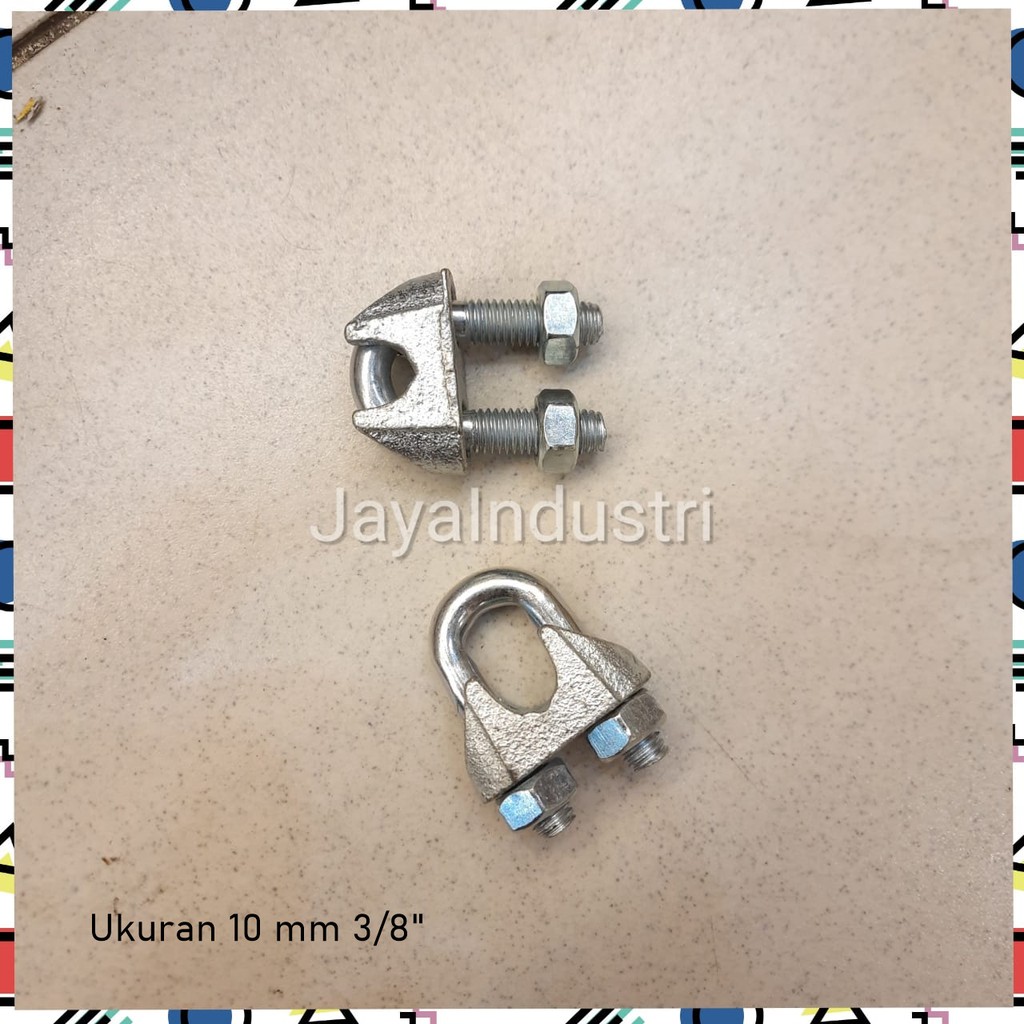 Ready Stok KUKU MACAN Clamp Klem Tali Kawat Baja Kabel Seling Sling 10 MM 3/8"