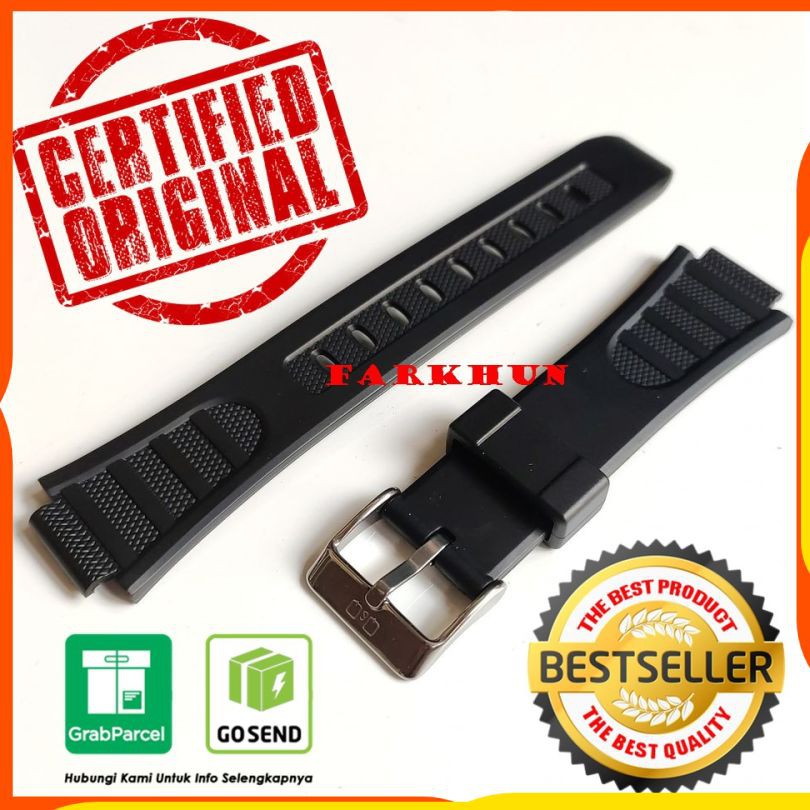 STRAP RUBBER ORIGINAL Q Q GW 36 CAKEP BAND TALI JAM TANGAN KALEP QNQ GW36 HITAM BLACK QQ GW-36 WATCH