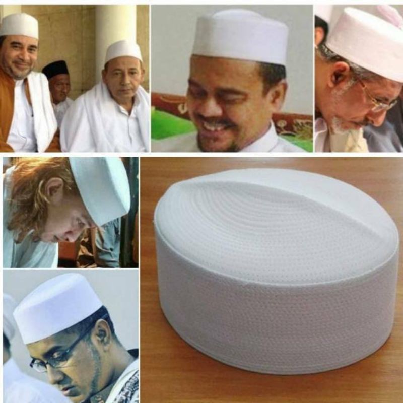 Songkok Putih Peci Haji Songkok Kalbut Peci Batok merek AL IKLAS tinggi 6.7.8 cm