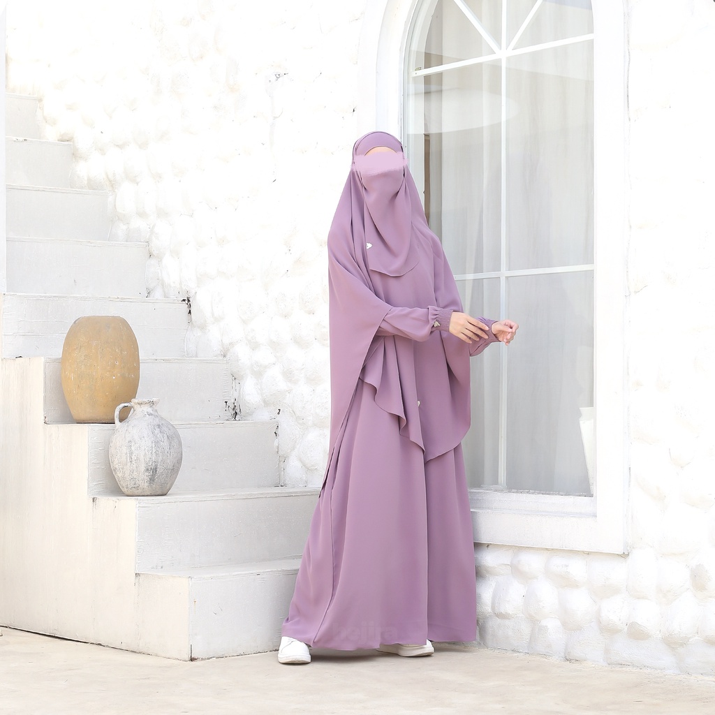 ZAVYA ABAYA SET GOMAR (BERGO KHIMAR) by HEJIRA Warna Eldeberry