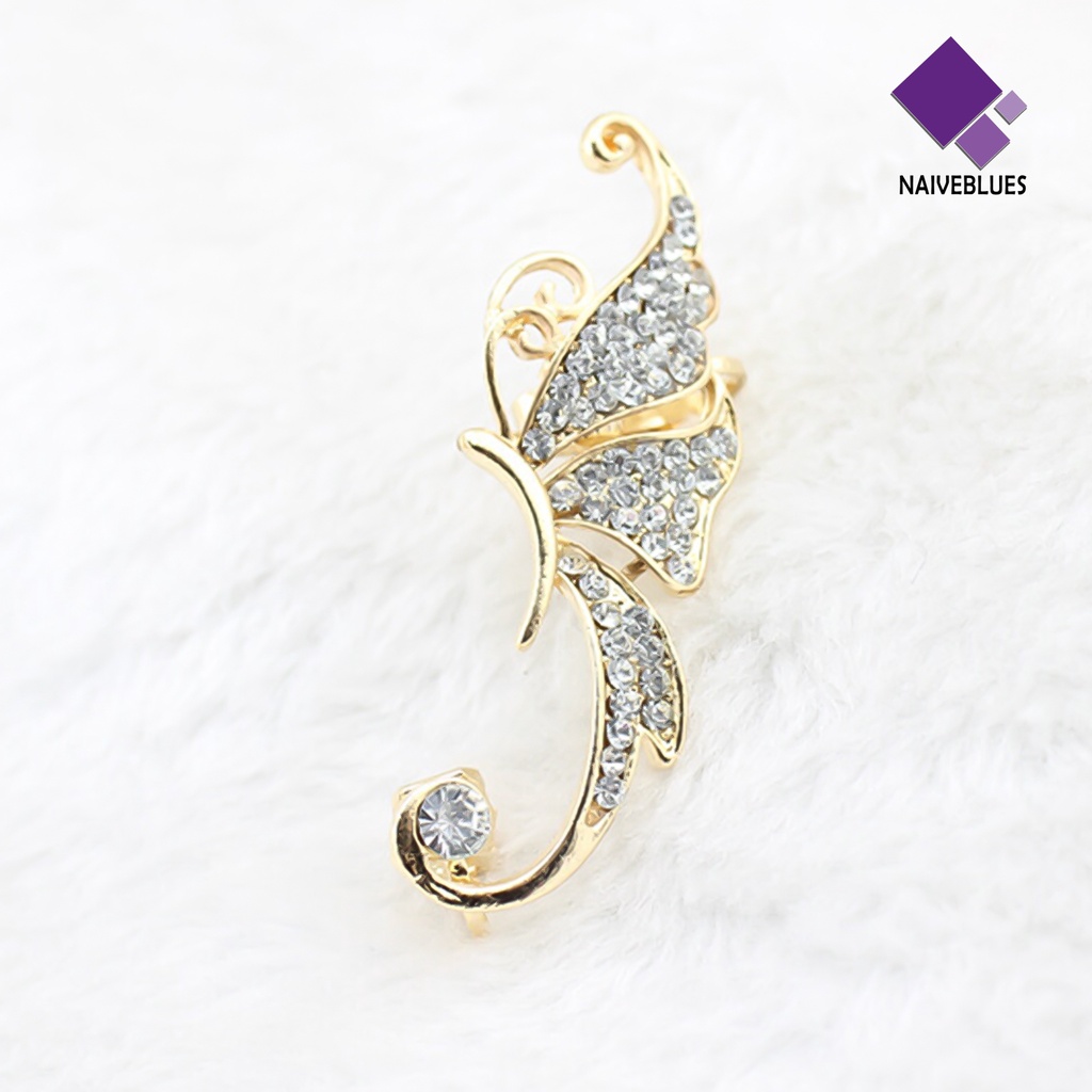 1pc Anting Ear Cuff Bentuk Sayap Kupu-Kupu Untuk Wanita