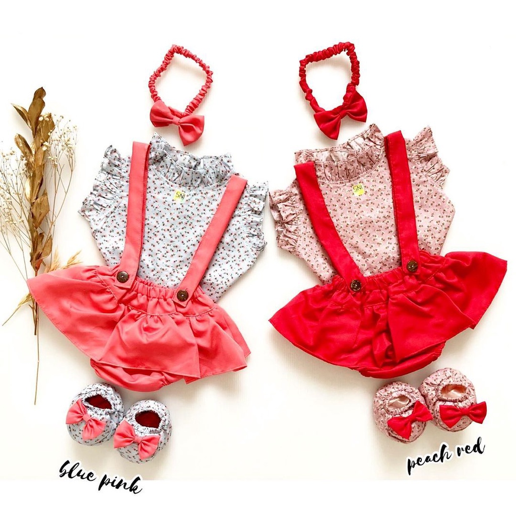 CORRY / SHANIKA overall / CLARA / GIANNA TALITHA Baju Setelan Jumper Rok Bunga Bandana Sepatu Pergi Lucu Fashion Anak Bayi Perempuan Cewek-6