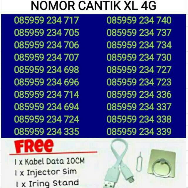 BUY 1 GET 1 FREE OBRAL SERI 5959 234 Kartu Perdana Nomor Cantik XL 4G