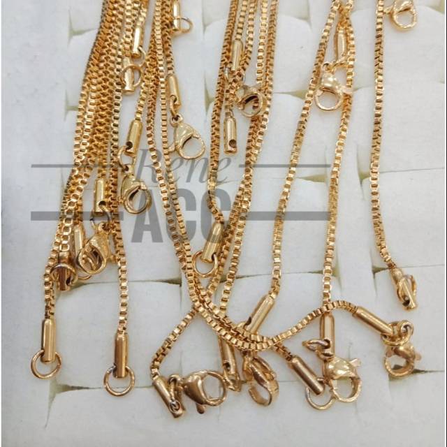 Kalung Rantai italy Titanium pjg 45 cm anti karat