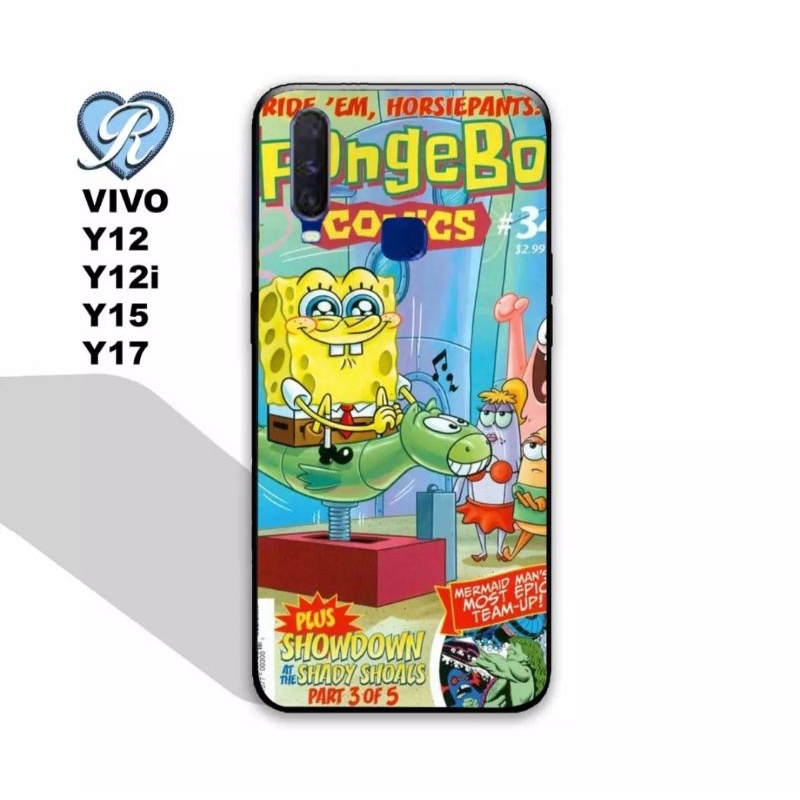 Ax case custom Vivo Y12, Y12i, Y15, Y17,Y19 Fashion Animasi cartoon Spongebob Squarepants