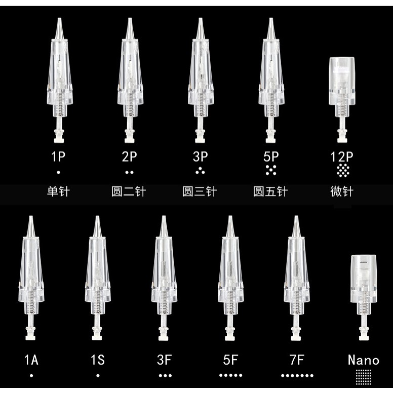 Jarum Dermapen MYM HITAM Sulam alis dan Bibir 1L 3R 5R 7R 9 Pin Needle Cartidge