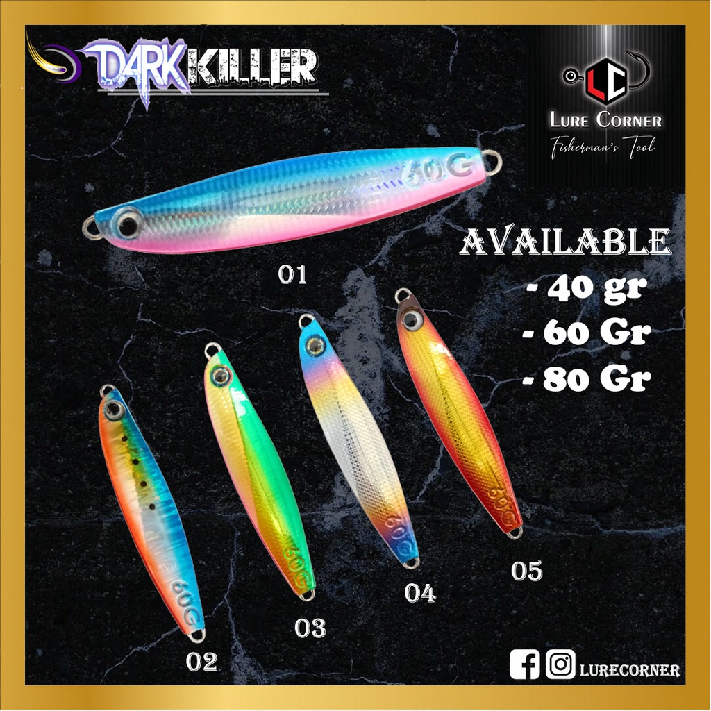 Umpan Pancing Metal Jig Lurecorner DARK KILLER 40g,60g,80g