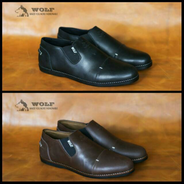 XSHOESBDG.ID X PODLE Sepatu Kasual Slip On Kulit Pria Slop Mocasin Casual Santai Kerja Kondangan