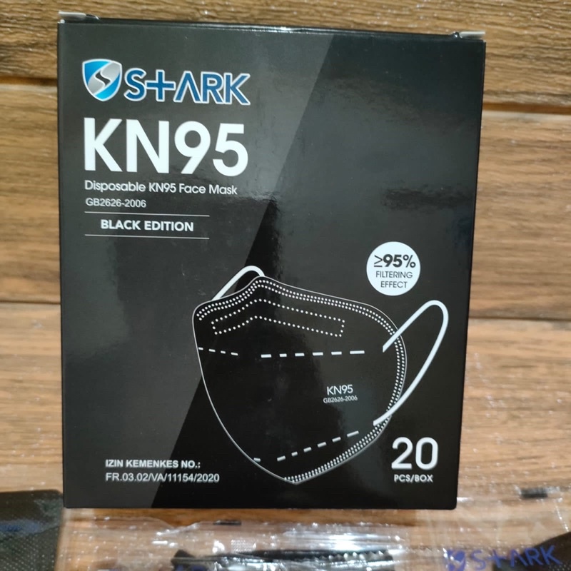 Masker KN95 Stark Hitam Disposable Face Mask Black Edition Harga 1pcs