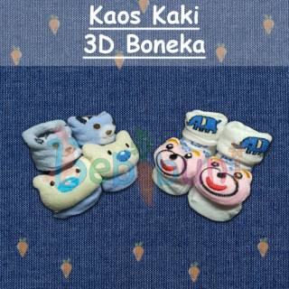 Perlengkapan Bayi Newborn Kaos  Kaki Bayi 3D  Boneka 