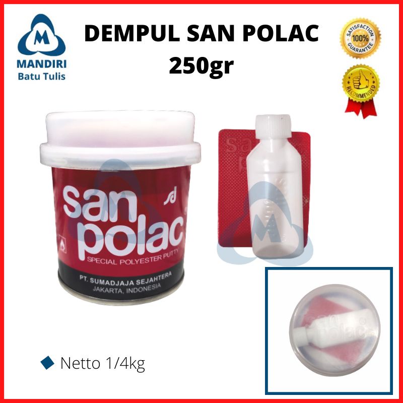 Dempul Sanpolac 250gr/Sanpolak kecil /Dempul Mobil Motor Kayu Besi RB3