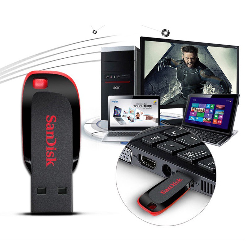 Sandisk Flashdisk 8GB Blade CZ50 - Sandisk Flash disk 8 GB - Sandisk USB drive 8GB USB 2.0