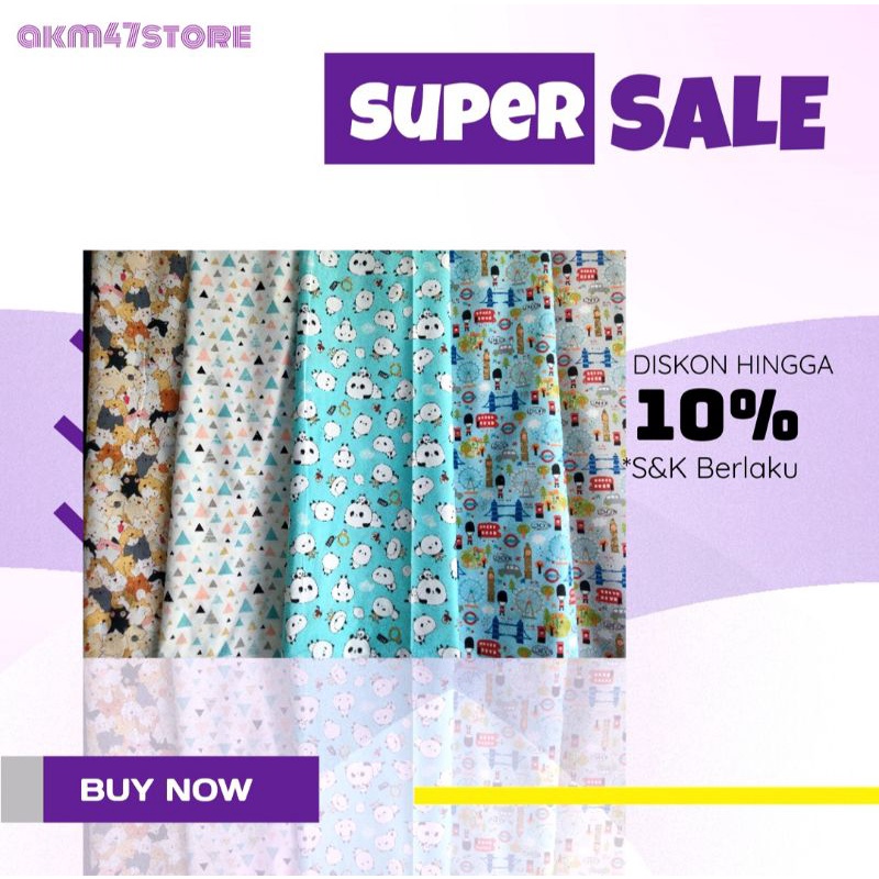 kain motif kartun Kain kiloan / kain rayon kiloan / kain katun kiloan perkg