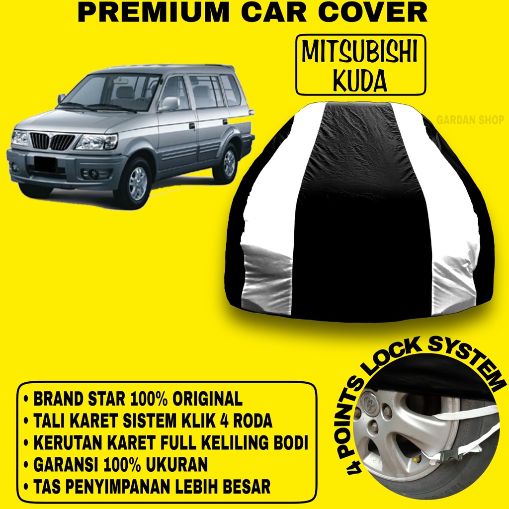 Body Cover MITSUBISHI KUDA Sarung Strip SILVER Penutup Pelindung Bodi Mobil Kuda PREMIUM Cover