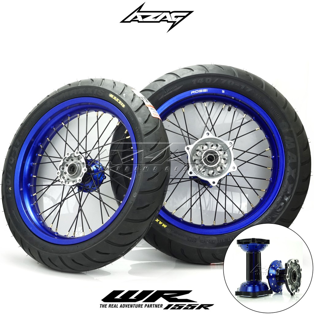 ban set ring 17 motor yamaha wr 155 maxxis v-rossi wilwood supermoto