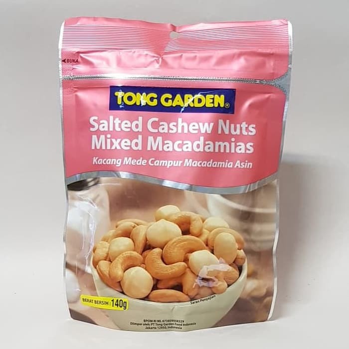 

TONG GARDEN SALTED CASHEW NUTS MIXED MACADAMIAS 140 GR