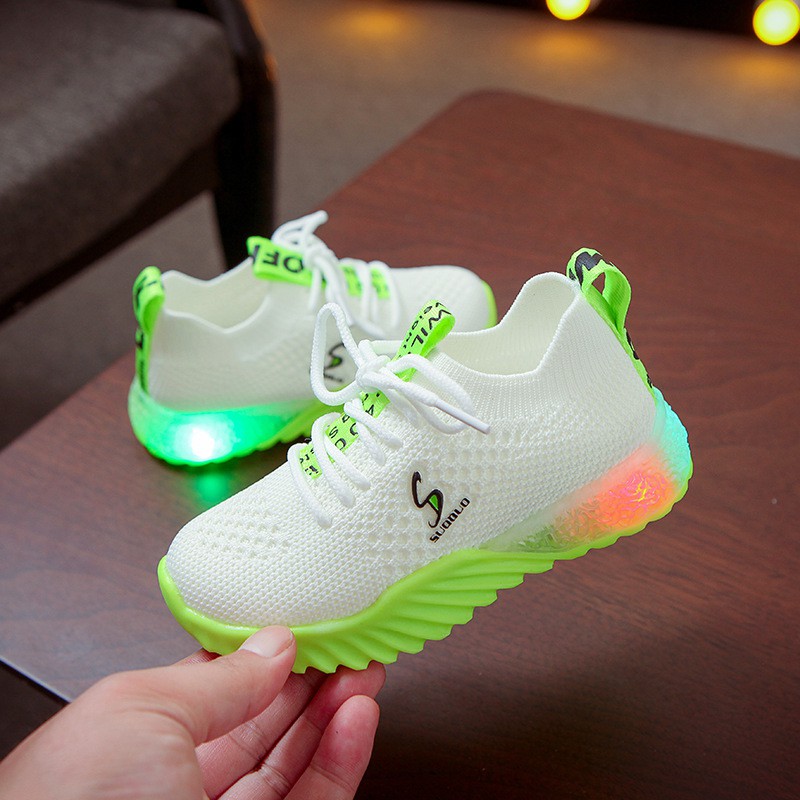 Sepatu Led Anak Sneakers Model Flyknit