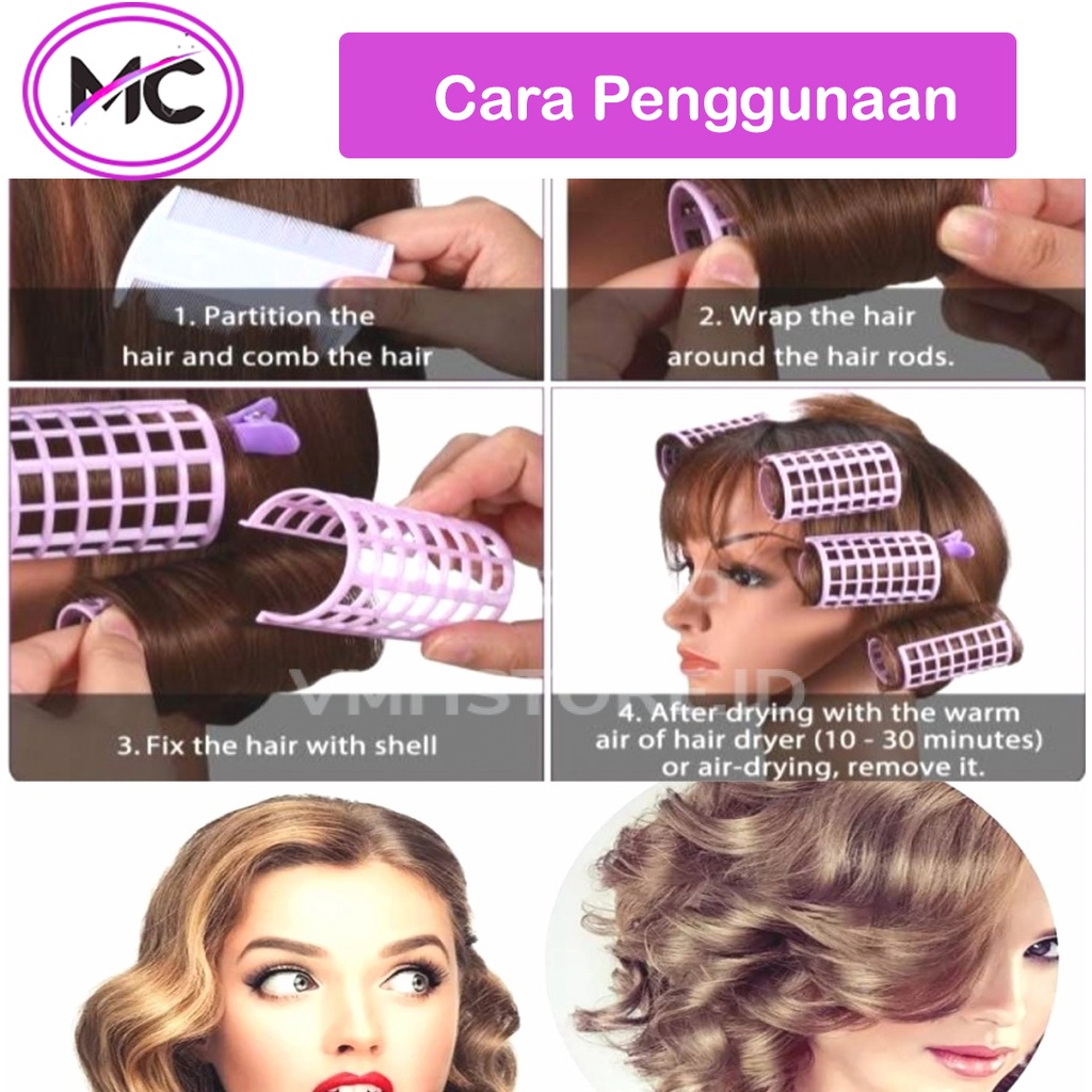 Roll Rambut Keriting Rol Halus Jepitan Penjepit Aksesoris Blow Catok Halus Poni Perlengkapan Salon