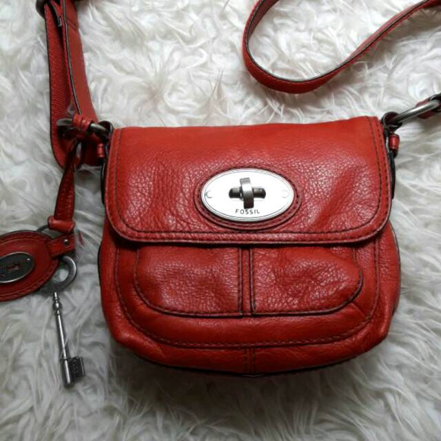Tas Fossil Maddox Mini Red Leather