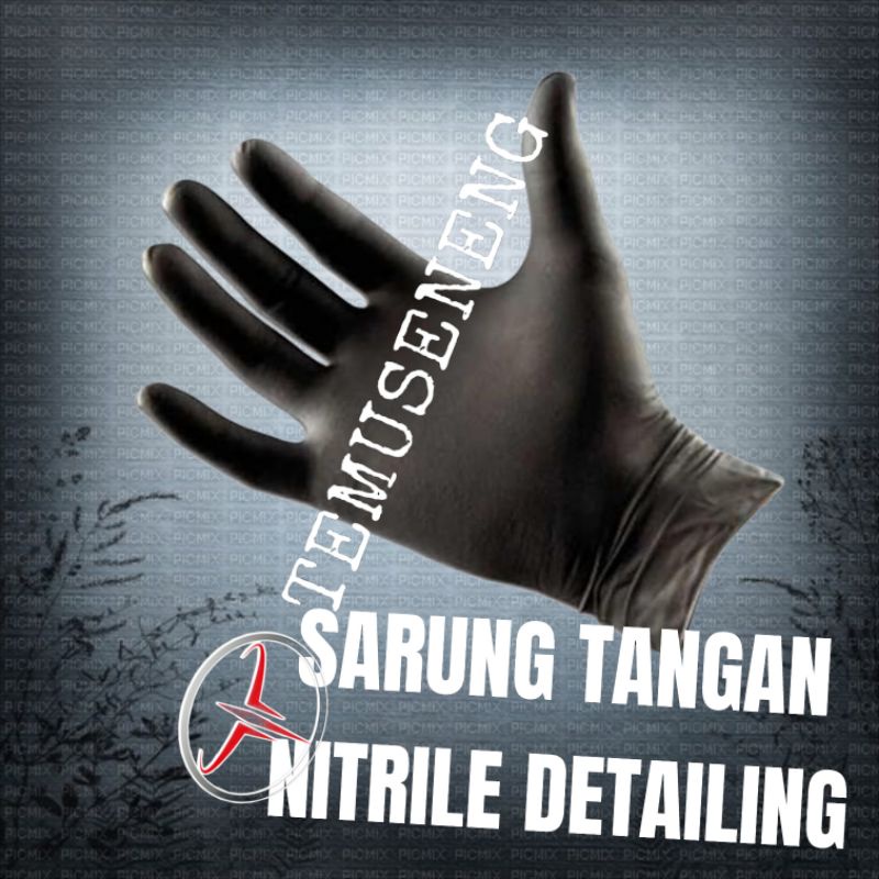 Sarung Tangan Hitam Nitrile Glove Detailing Bahan Latex Sarung Tangan Karet Medis