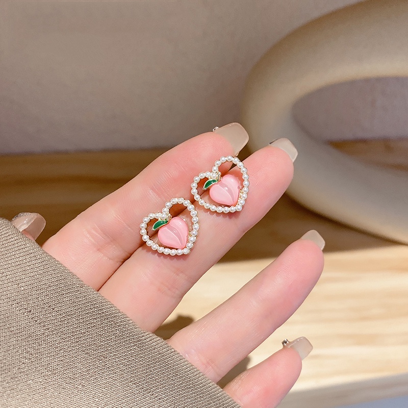 Anting Stud Bentuk Hati Bahan S925 Silver Untuk Aksesoris Perempuan