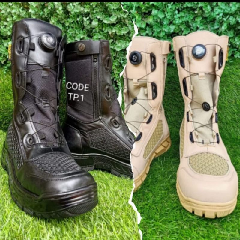 Sepatu PDL Gurun Kulit Asli Sepatu PDL Tali Putar