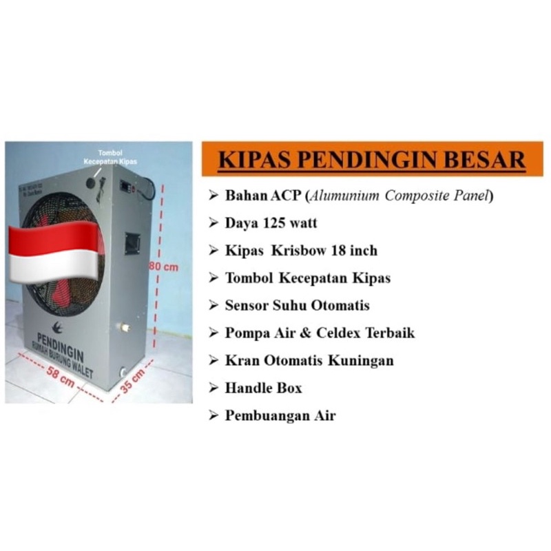 Mesin Pendingin Suhu Rumah Burung Walet ukuran besar / mesin kabut walet / mesin walet / rumah walet