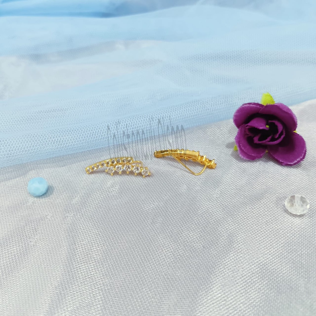 ANTING JALAR PERMATA WANITA DIAMOND PERHIASAN EMAS KOREA ANTI KARAT DAN ANTI LUNTUR