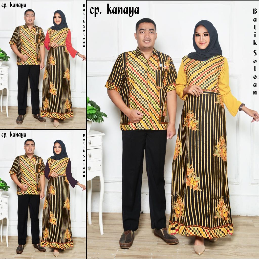 BAJU BATIK COUPLE MODEL GAMIS KATUN SOLOAN TERBARU KANAYA
