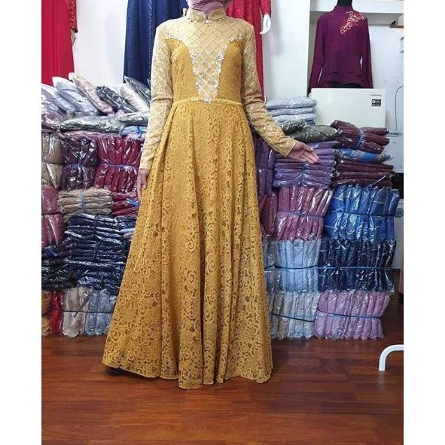 FREE HIJAB RANDOM - DRESS ASYILA PARTY DRESS BAJU PESTA