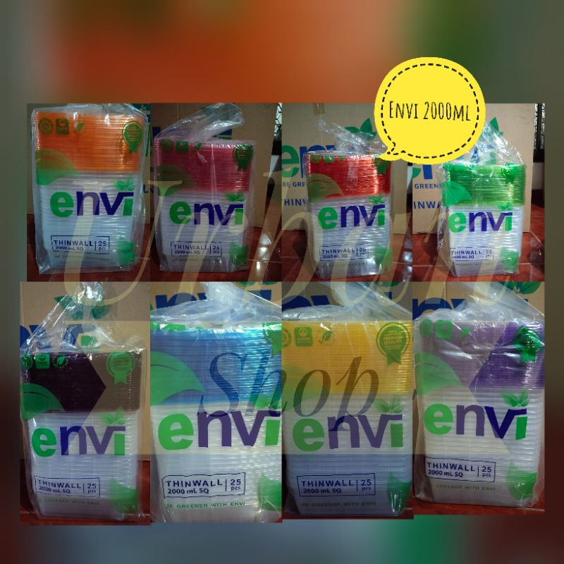 THINWALL ENVI PREMIUM COLOUR 1500ML, 2000ML SQ KOTAK MURAH.