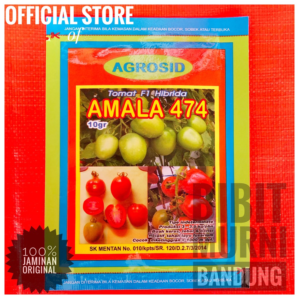 BENIH BIBIT TOMAT AMALA 10 GRAM ORIGINAL PACK - AGROSID
