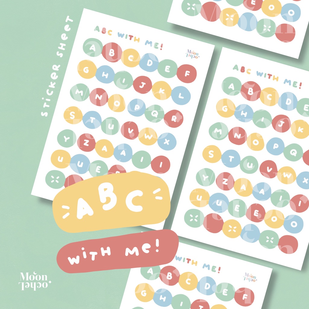 

ABC with Me (Deco) Sticker Sheet - by Moon Ochel