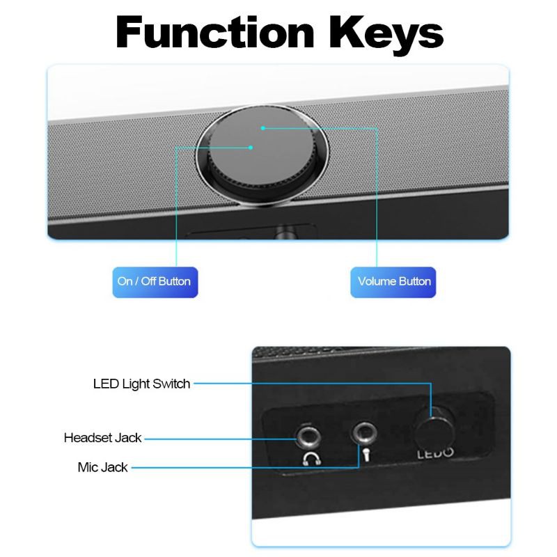 S A D A Soundbar Home Desktop Speaker HiFi Stereo Heavy Bass 