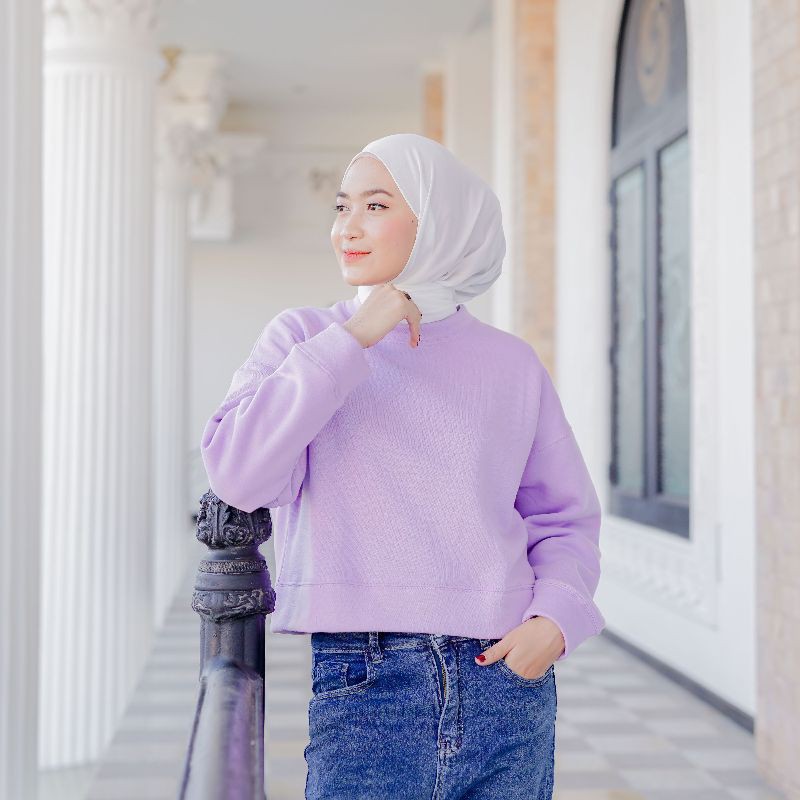 Oversize Crop polos Sweater wanita terbaru Hodie cewe kekinian hoodie murah keren distro Original